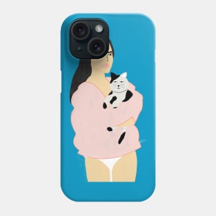 Lady and Her Cat Phone Case