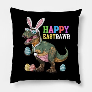 Happy Eastrawr T Rex Easter Bunny Dinosaur Eggs Boys Kids Pillow