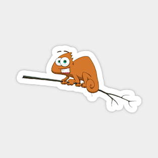 Orange chameleon Magnet