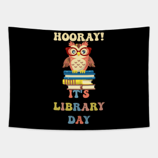 Book Lovers Gifts Hooray It's Library Day Tapestry