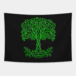 Green Celtic Tree Of Life Tapestry