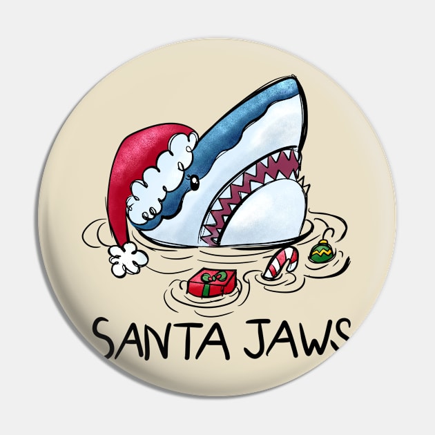 Santa Jaws- Funny Shark Christmas Gifts Pin by Pop Cult Store