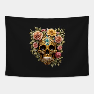 Sugar Skulls and Flowers Tapestry