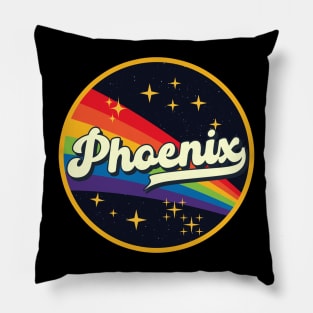 Phoenix // Rainbow In Space Vintage Style Pillow