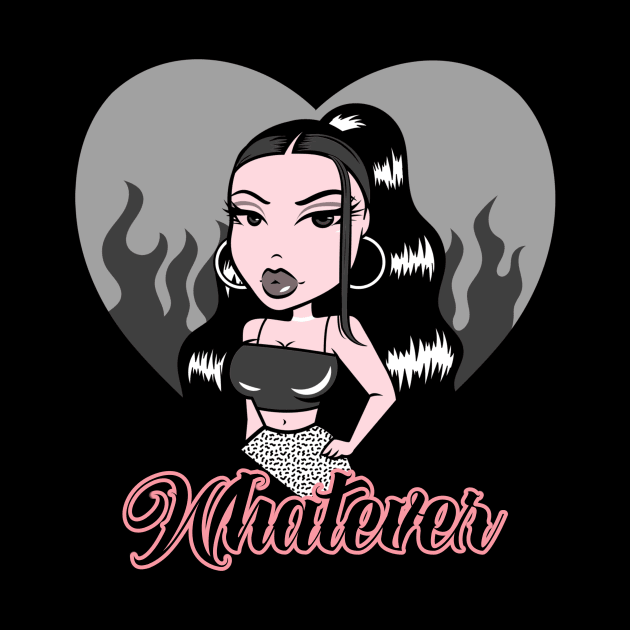 Whatever Girl Doll Bright Pink Heart by Just In Tee Shirts