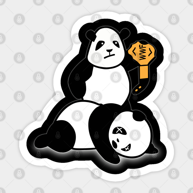 Panda Parody WWF - Wwf Panda Parody - Sticker