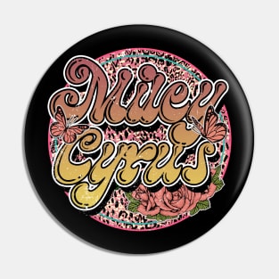 Graphic Proud Miley Name Flower Birthday 70s 80s 90s Vintage Styles Pin