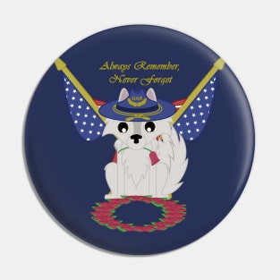 Memorial Day Husky Pin