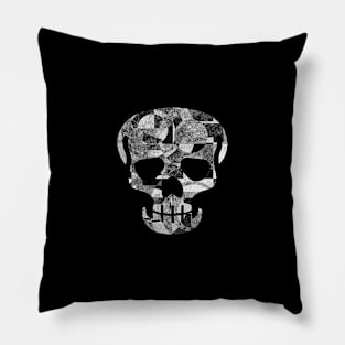 Skull Figure with Abstract Texture (beggelaut 04) Pillow