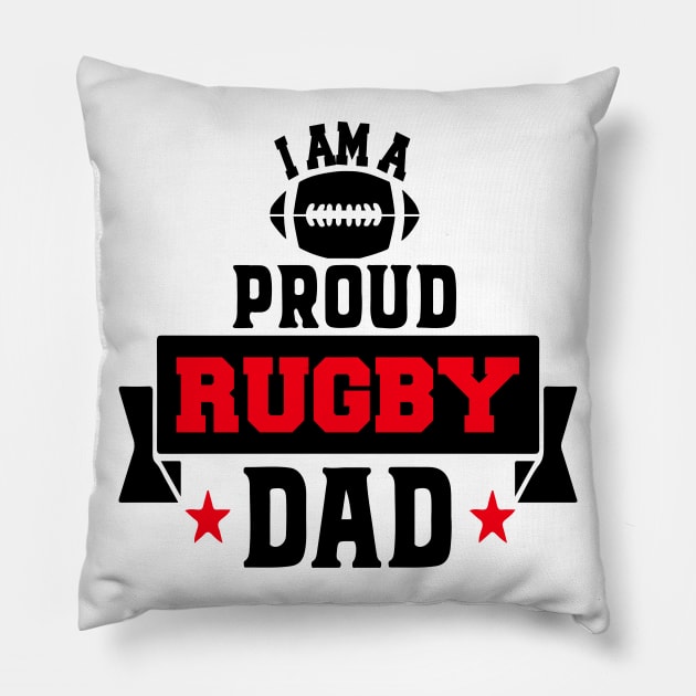 Proud Rugby Dad Pillow by DragonTees