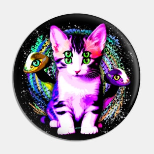Kitty Cat Psychic Aesthetics Surreal Art Pin
