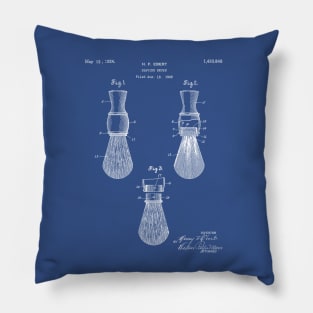 Shaving Brush Patent - Barber Stylist Barber Shop Art - Blueprint Pillow