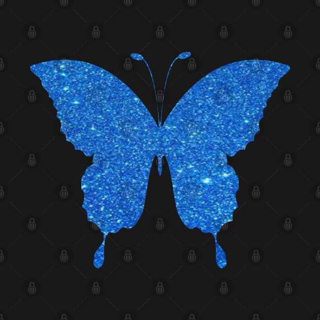 Blue Sky Faux Glitter Butterfly by Felicity-K