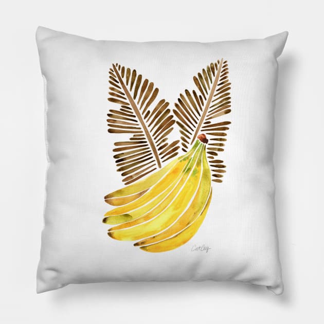 Brown Bananas Pillow by CatCoq