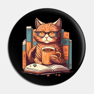 I Just Want To Drink Coffee And Reading Book - Love Pet My Cat Pin