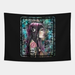 Rose Tattoo Fantasy Contemporary Art by Molly Harrison Tapestry