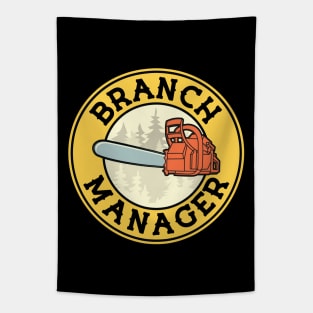 Chainsaw Lumberjack and Logger Branch Manager Pun Tapestry