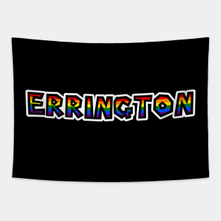 Community of Errington BC - LGBTQ+ Rainbow Flag - Loud and Proud Gay Text - Errington Tapestry