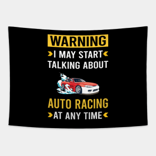 Warning Auto Racing Automotive Autosport Tapestry