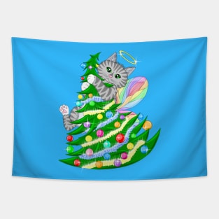 Christmas Tree Fairy Cat Tapestry