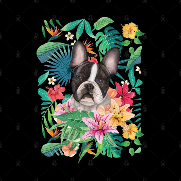 Tropical Boston Terrier by LulululuPainting