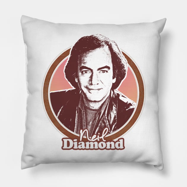 Neil Diamond // Retro 70s Fan Design Pillow by DankFutura