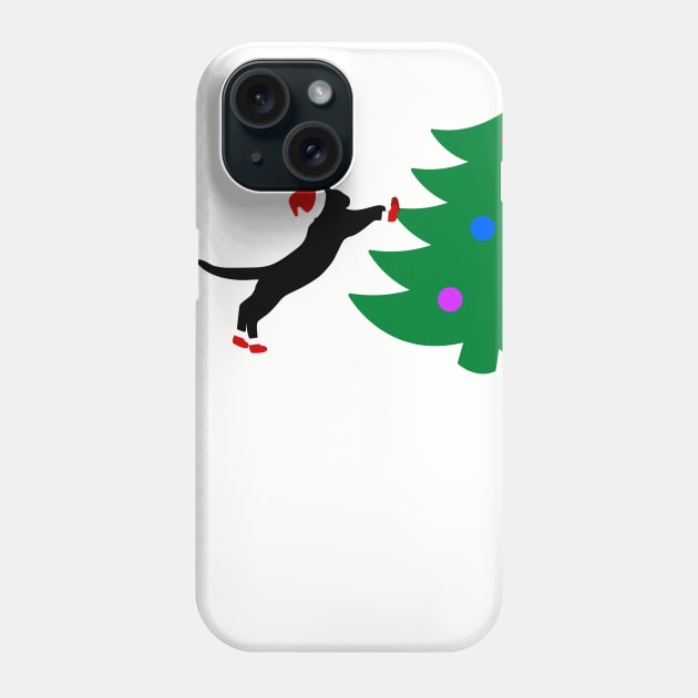 Cat Christmas tree disaster Phone Case by Mandz11