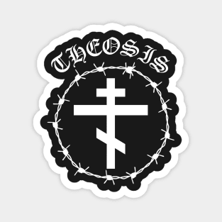 Eastern Orthodox Cross Barbed Wire Metal Hardcore Punk Theosis Pocket Magnet