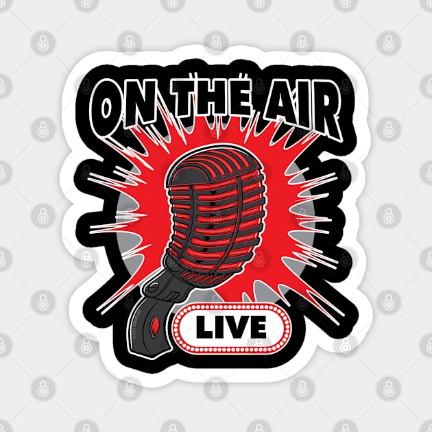 On The Air Live Vintage Microphone Magnet by eShirtLabs