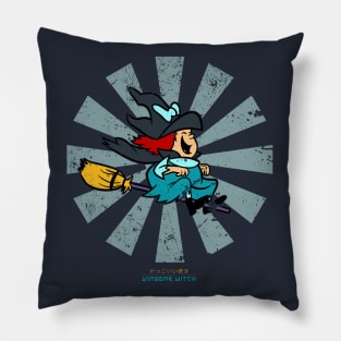 Winsome Witch Retro Japanese Pillow