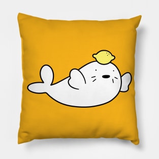 Lemon Baby Harp Seal Pillow