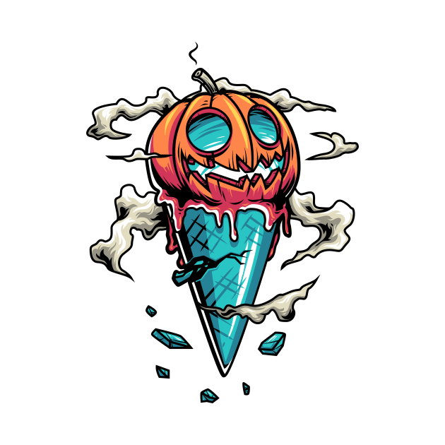 Halloween Ice Cream Cone Pumpkin by nissiu