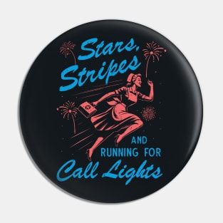 Stars Stripes And Running For Call Lights Pin