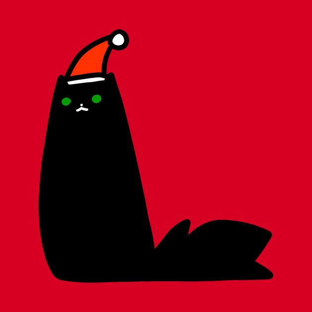 Christmas Black Cat by saradaboru