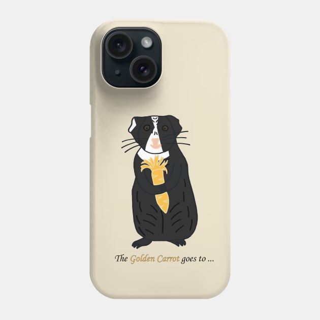 Guinea Pig with Golden Carrot Phone Case by Anke Wonder 