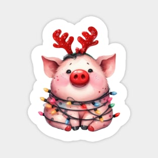 Christmas Red Nose Pig Magnet