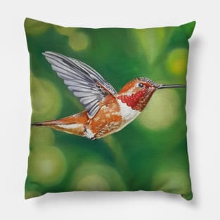 Rufous Hummingbird Painting Pillow