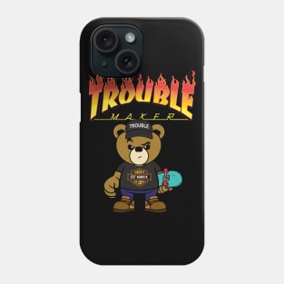 skater teddy bear Phone Case