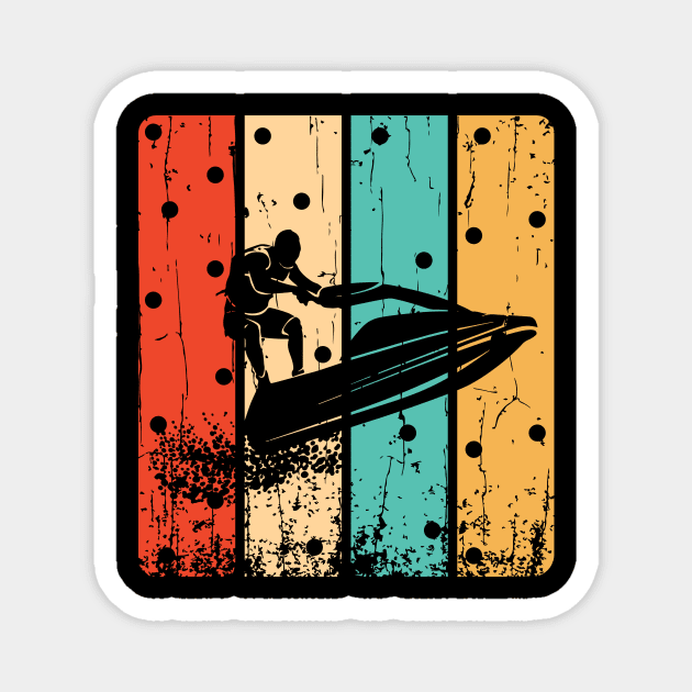 Retro Jet Skiing Gifts Magnet by The WYLD Tribe