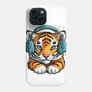 Cute Baby Tiger with Headset Phone Case