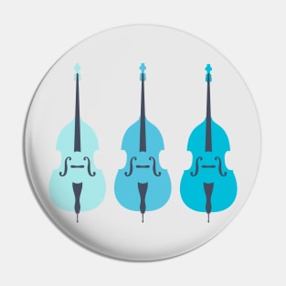 Trio of Double Bass Blues Pin