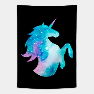 Rearing Galaxy Unicorn Tapestry