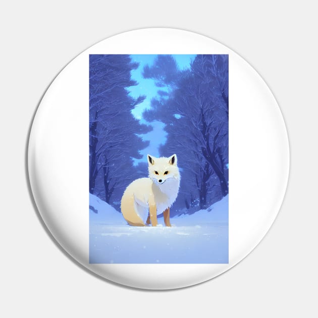 Snow Fox Pin by Artieries1