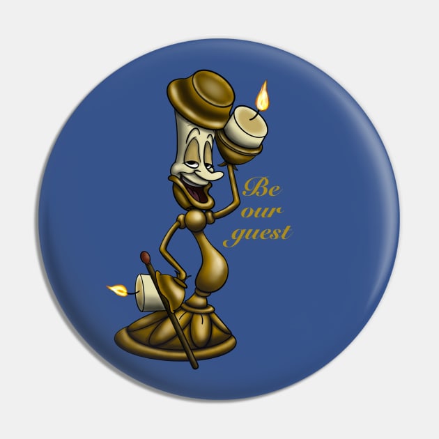 Lumiere- Be Our Guest Pin by Art-by-Sanna