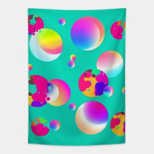 Ink Moon Bubbles Rainbow Tapestry