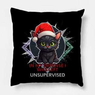 Cute Christmas Cat Quotes Pillow