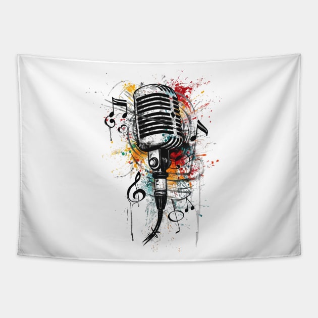 Retro microphone Tapestry by ArtVault23