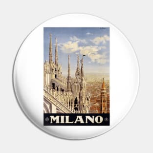 Milano (Milan), Italy Vintage Travel Poster Design Pin