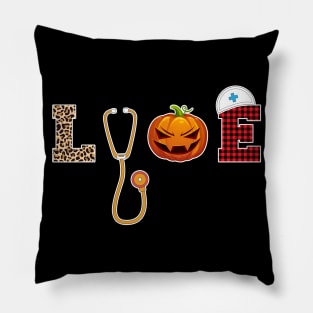 Nurse Sunflower Leopard Print -  Halloween Love Nurse Pillow