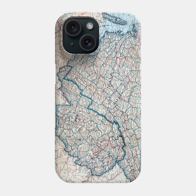 Vintage Map of Virginia and West Virginia (1921) Phone Case by Bravuramedia